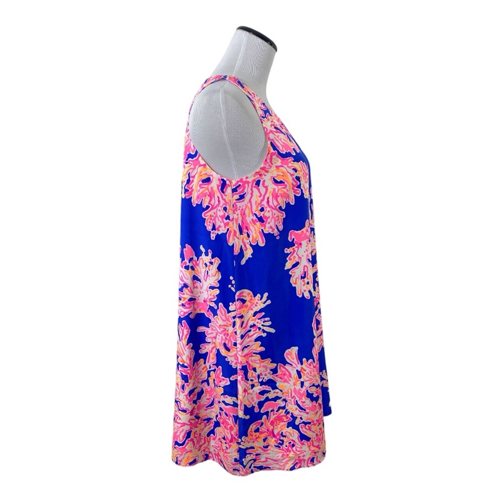 Lilly Pulitzer Jackie Silk Shift Dress It's Eelectric Brilliant Blue Sz S - Picture 2 of 5